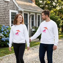 Unisex Premium Sweatshirt - Chair Logo Pink/Orange - White