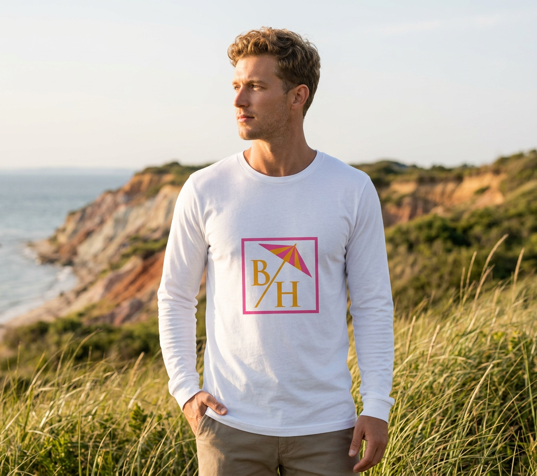 Unisex T-Shirt (Long Sleeves) - BH Logo Pink/Orange