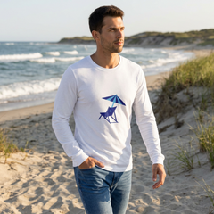 Unisex T-Shirt (Long Sleeves) - Chair Logo Blue