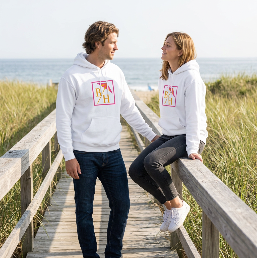 Unisex Classic Hoodie - BH Logo Pink/Orange